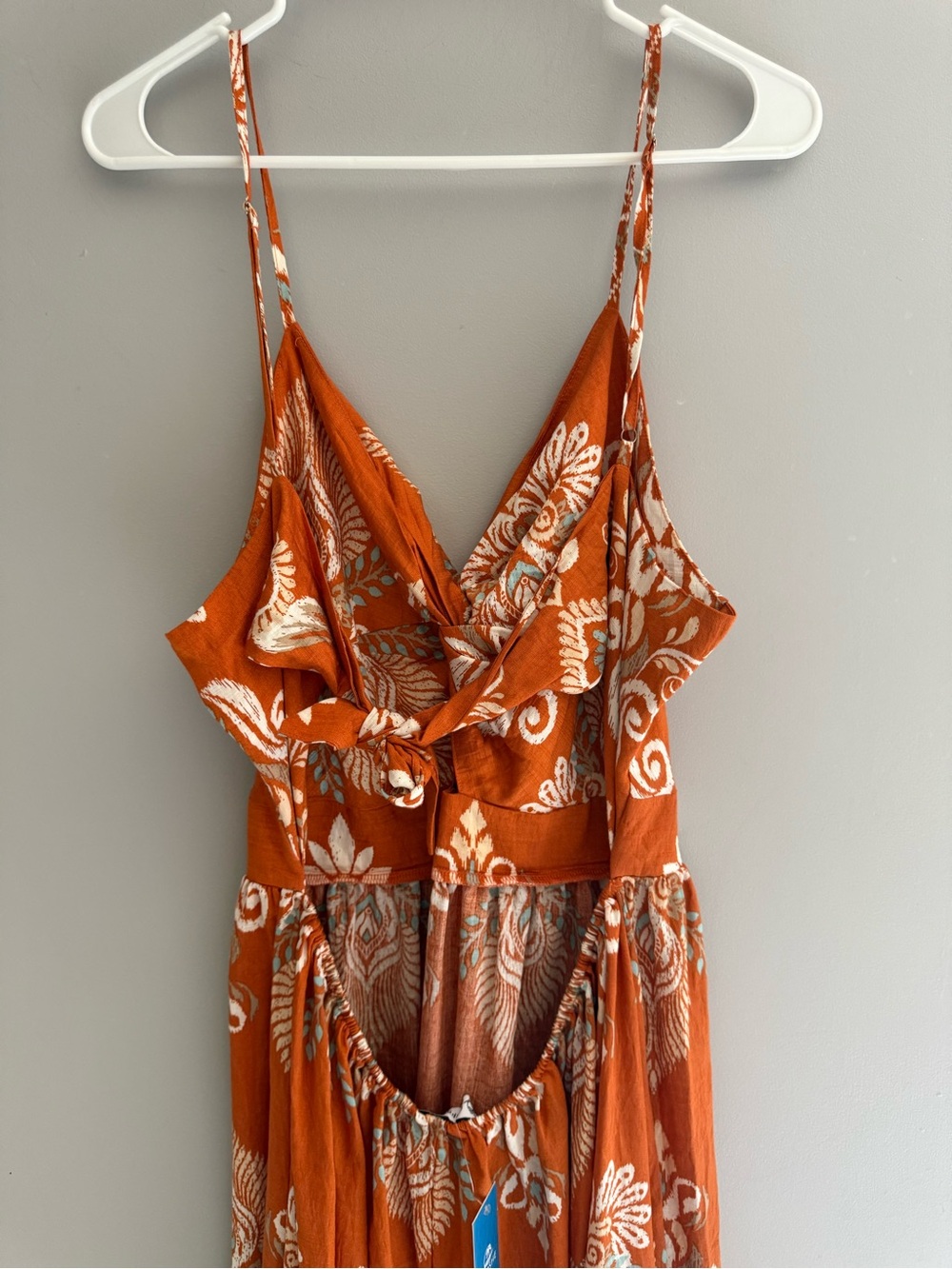 Cupshe Women’s Evening Sun Ornate Maxi Dress SZ XL Spaghetti Strap New Floral - Picture 9 of 14